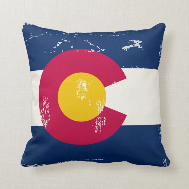 Distressed Grunge Colorado State Flag Pillows