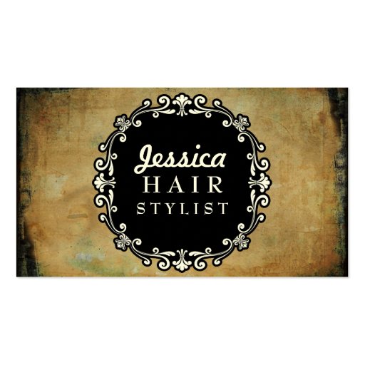 Distressed Grunge Hair Stylist Appointment Cards Business Card Template (front side)