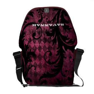 Distressed Grunge Swirl Argyle Pattern rickshawmessengerbag