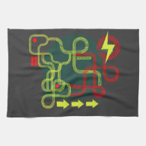 Distressed Grunge Tracks kitchen tea towel american mojo kitchen towels