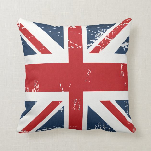 Distressed Grunge UK Flag Union Jack Old Look Pillows