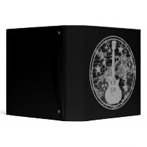 Distressed Guitar Stars Cameo Silhouette Dark BW Binder