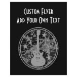 Distressed Guitar Stars Cameo Silhouette Dark BW Flyer Design