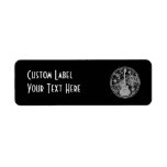 Distressed Guitar Stars Cameo Silhouette Dark BW Return Address Labels