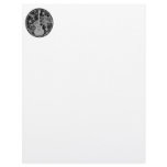 Distressed Guitar Stars Cameo Silhouette Dark BW Personalized Letterhead