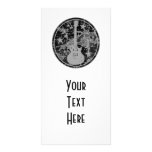 Distressed Guitar Stars Cameo Silhouette Dark BW Photo Card Template