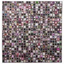 Distressed Jewel Tones Textured Grid Pattern Napkin