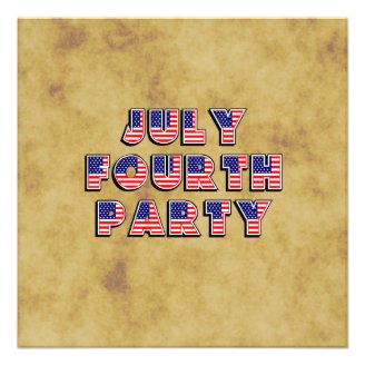 Distressed July 4th, Independence Day Party Invite