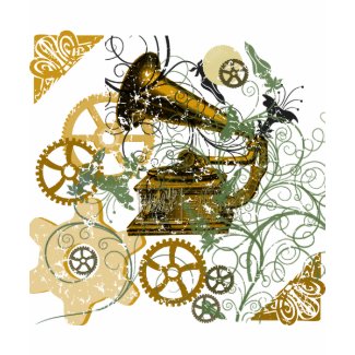 Distressed Look Steampunk Design shirt