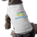 Distressed Love, Faith, Peace, Harmony Dog Tee pet clothing by dogteesandmore Distressed Love, Faith, Peace, Harmony Dog Tee pet clothing