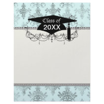 distressed lovely soft blue damask letterhead