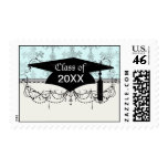 distressed lovely soft blue damask stamp