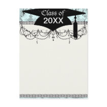 distressed lovely soft blue damask post cards