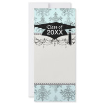 distressed lovely soft blue damask custom rack cards
