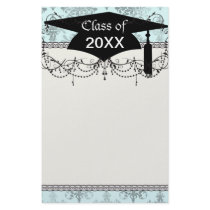 distressed lovely soft blue damask stationery design