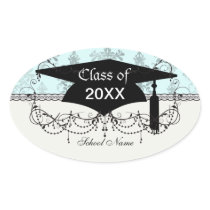 distressed lovely soft blue damask stickers