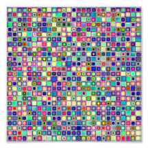 Distressed Multicolored 'Gumdrops' Tiles Pattern Photographic Print