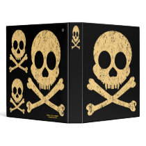 Distressed Orange Skull 1" Art Binder by wingedturtle Distressed Orange Skull 1" Art Binder