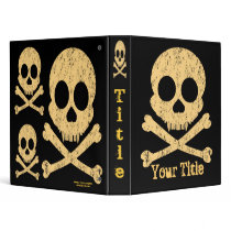 Distressed Orange Skull Customizable Art Binder