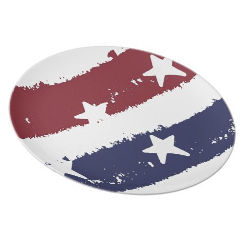 Distressed Paint American Red, White & Blue Plate