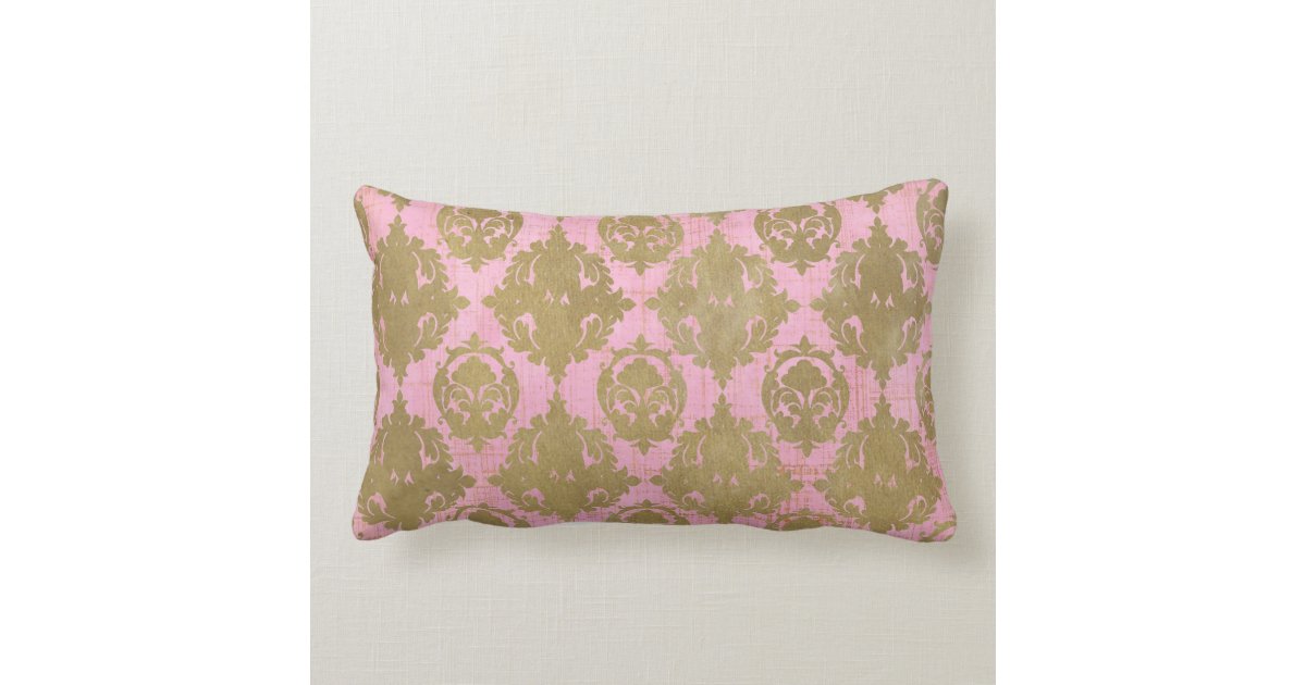 Distressed Pink and Gold Throw Pillow Zazzle