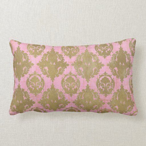 Distressed Pink and Gold Throw Pillow Zazzle