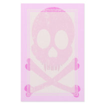 Distressed Pink Skull Blank Stationery