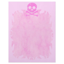 Distressed Pink Skull Flame Letterhead