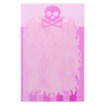 Distressed Pink Skull Flame Stationery