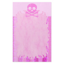 Distressed Pink Skull Flame Stationery