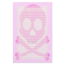 Distressed Pink Skull Lined Stationery