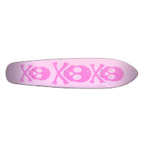 Distressed Pink Skull Skateboard