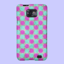 Distressed purple and blue polka dotted case casemate cases
