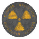 Distressed Radiation Symbol Sticker sticker