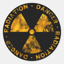 Distressed Radiation Symbol Sticker
