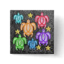 Distressed Rainbow Turtles Buttons