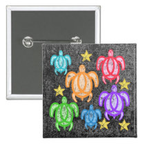 Distressed Rainbow Turtles Buttons
