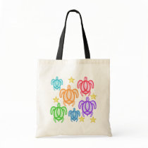 Distressed Rainbow Turtles Canvas Bags