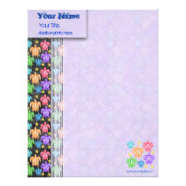 Distressed Rainbow Turtles Custom Letterhead