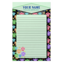 Distressed Rainbow Turtles Lined Stationery