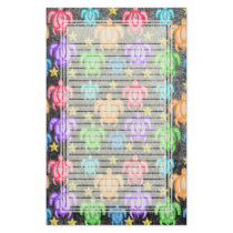 Distressed Rainbow Turtles Lined Stationery