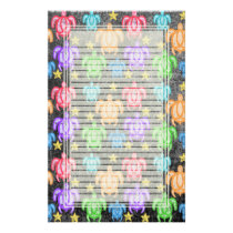 Distressed Rainbow Turtles Lined Stationery