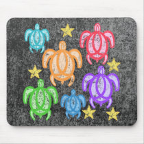 Distressed Rainbow Turtles Mousepad