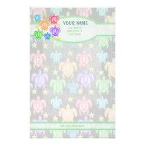 Distressed Rainbow Turtles Personalized Stationery