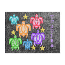 Distressed Rainbow Turtles Postcard