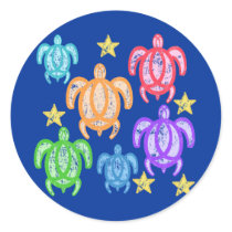Distressed Rainbow Turtles Stickers