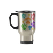 Distressed Rainbow Turtles Travel Mugs