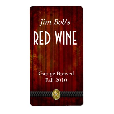 Distressed Rich Red Home Made Wine Labels