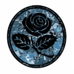 Distressed Rose Silhouette Cameo - Blue Photo Cut Outs