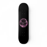 Distressed Rose Silhouette Cameo - Pink Custom Skate Board